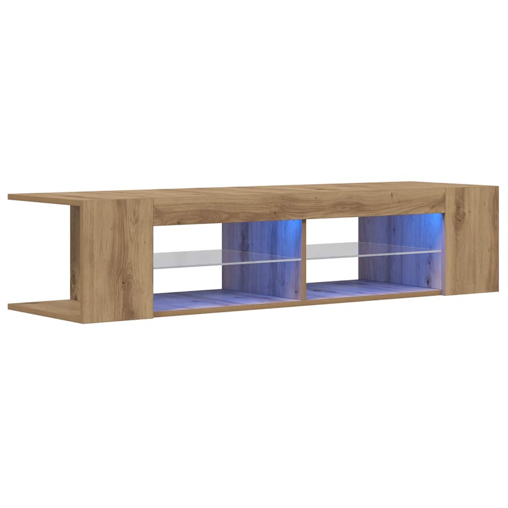 TV-Schrank mit LED-Leuchten Artisan-Eiche 90x39x30 cm