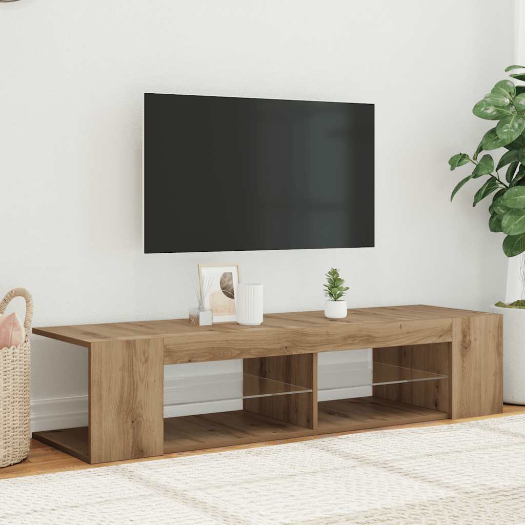 TV-Schrank mit LED-Leuchten Artisan-Eiche 90x39x30 cm