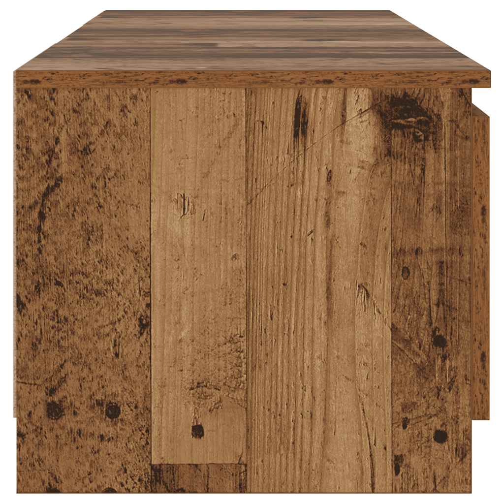 TV-Schrank mit LED-Leuchten Altholz-Optik 140x40x36 cm