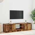 TV-Schrank mit LED-Leuchten Altholz-Optik 140x40x36 cm