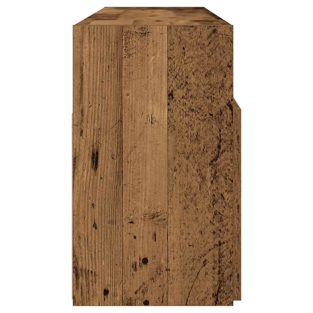 TV-Schrank mit LED-Leuchten Altholz-Optik 120x30x50 cm