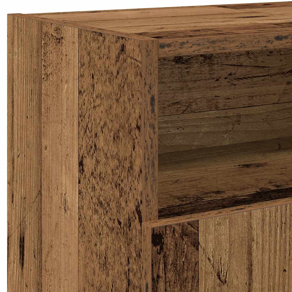 TV-Schrank mit LED-Leuchten Altholz-Optik 120x30x50 cm