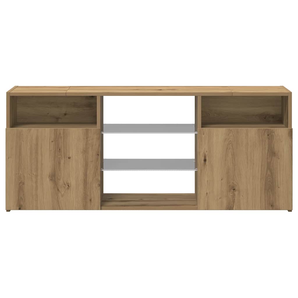 TV-Schrank mit LED-Leuchten Artisan-Eiche 120x30x50 cm