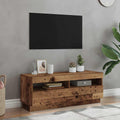 TV-Schrank mit LED-Leuchten Altholz-Optik 100x35x40 cm
