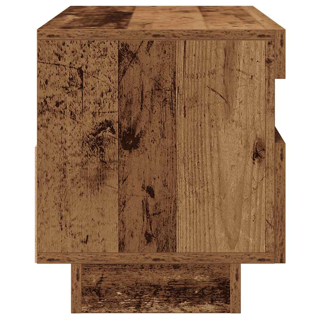 TV-Schrank mit LED-Leuchten Altholz-Optik 80x35x40 cm