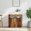 Sideboard mit LED-Leuchten Altholz-Optik 80x35x75 cm