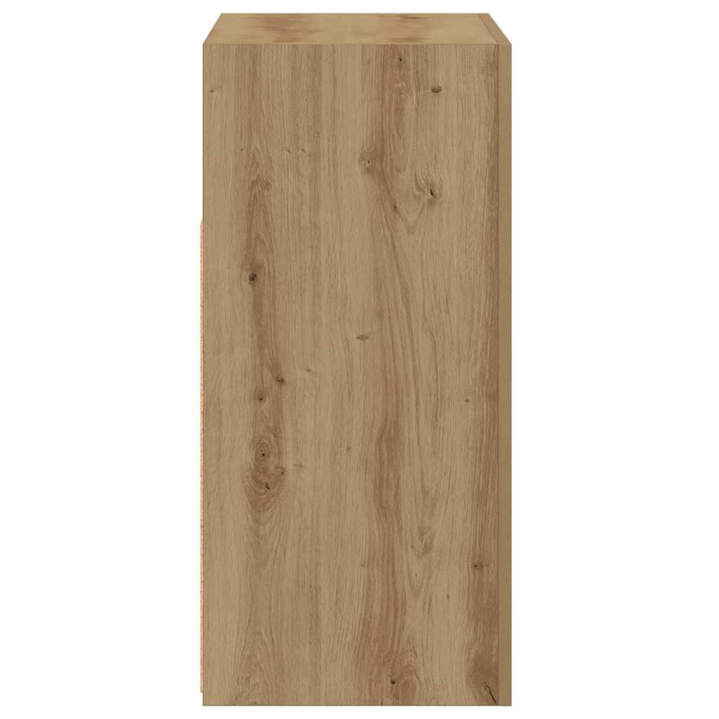 Sideboard mit LED-Leuchten Artisan-Eiche 80x35x75 cm