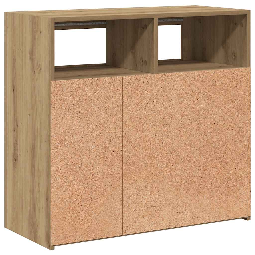 Sideboard mit LED-Leuchten Artisan-Eiche 80x35x75 cm
