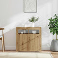 Sideboard mit LED-Leuchten Artisan-Eiche 80x35x75 cm