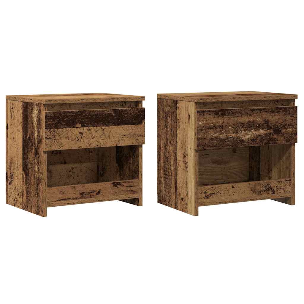 Nachttische 2 Stück Altholz 40x30x39 cm Holzwerkstoff