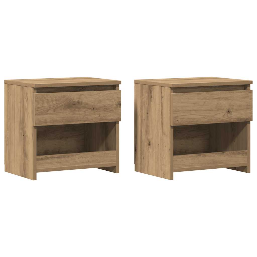 Nachttische 2 Stk. Artisan-Eiche 40x30x39 cm Holzwerkstoff
