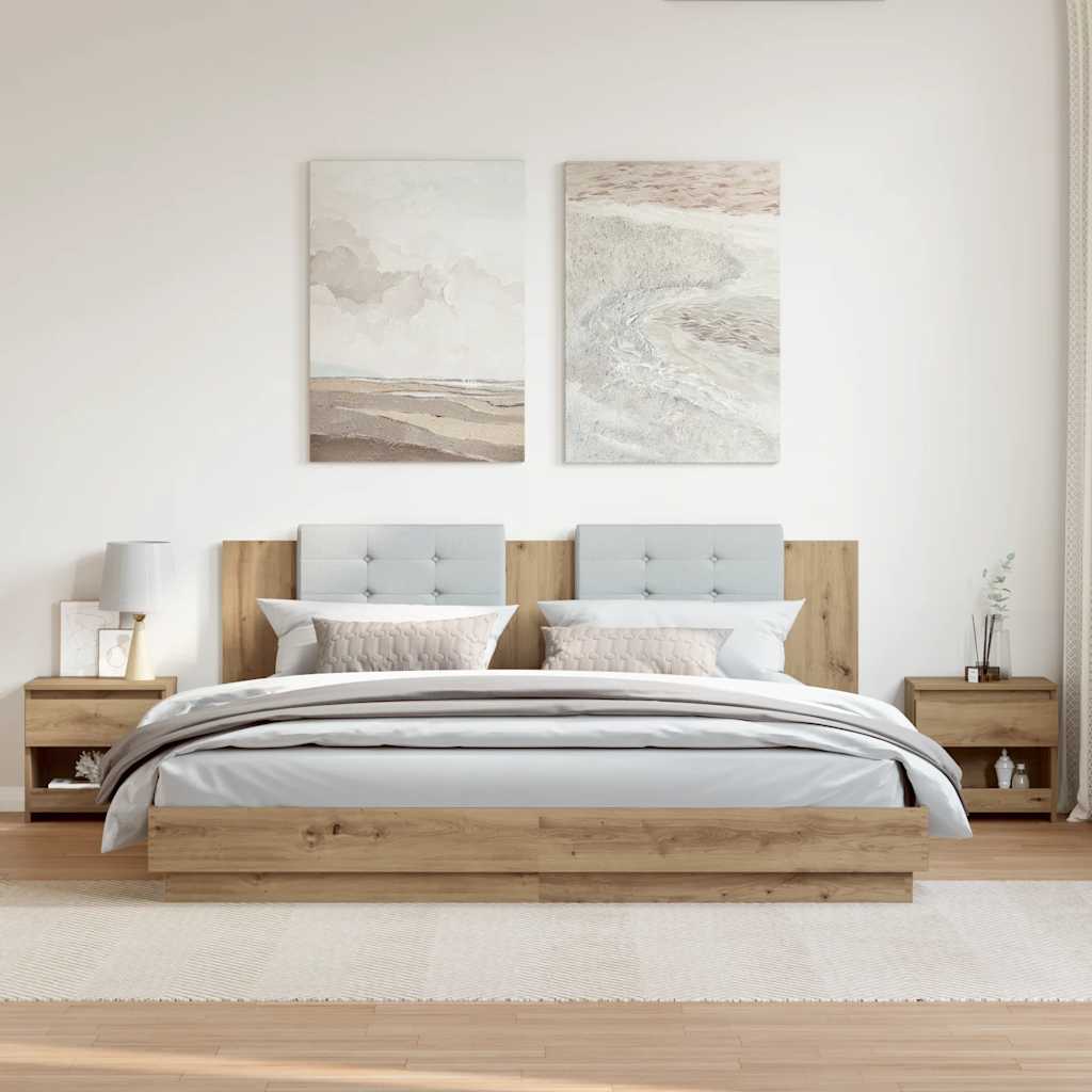 Nachttische 2 Stk. Artisan-Eiche 40x30x39 cm Holzwerkstoff