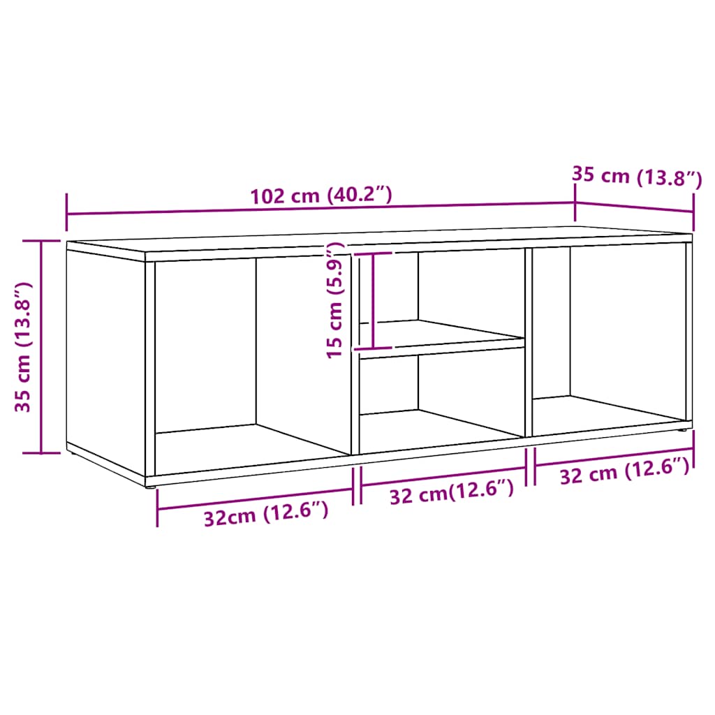 Schuhbank Artisan-Eiche 105x35x35 cm Holzwerkstoff