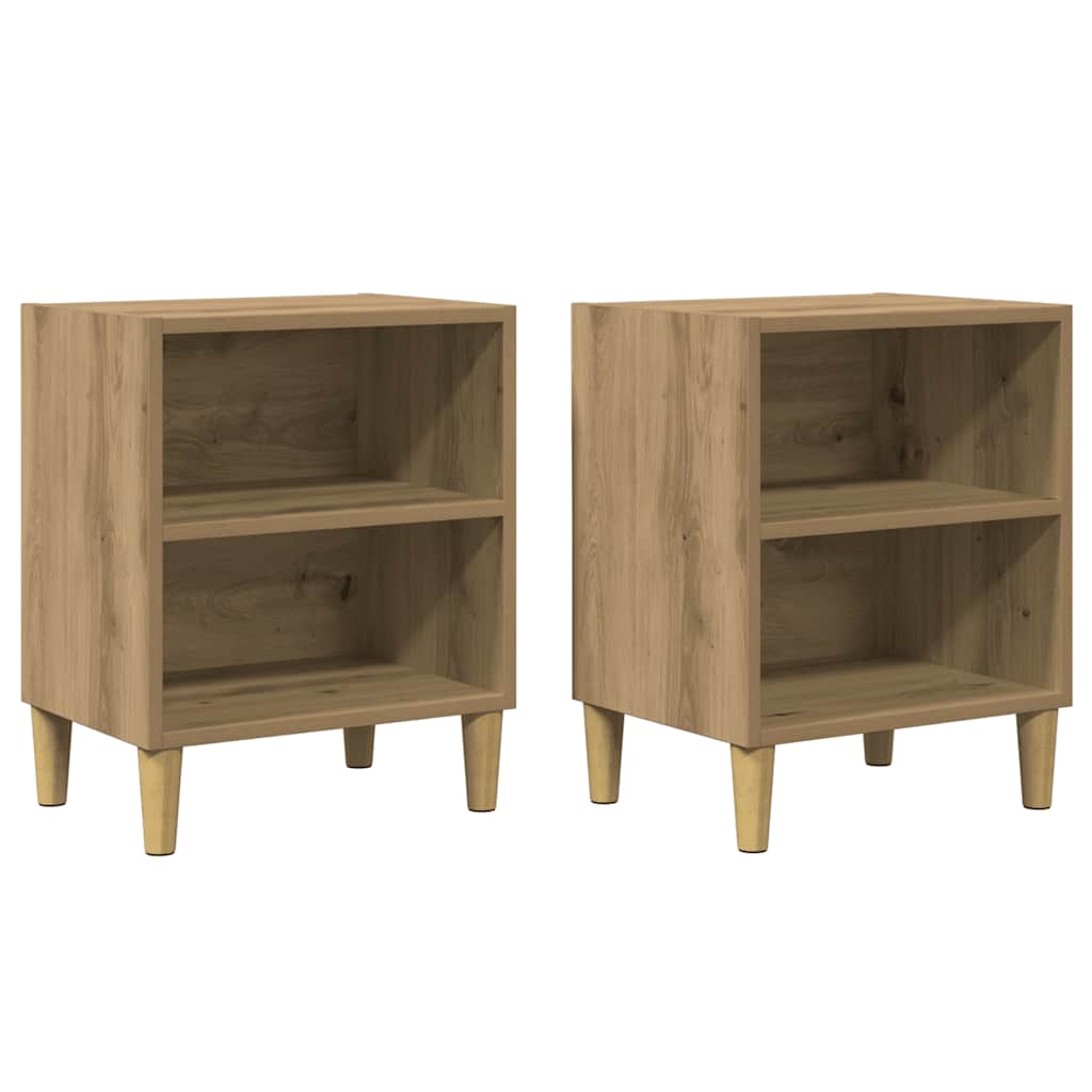Nachttische 2 Stk. Artisan-Eiche 40x30x50 cm Holzwerkstoff