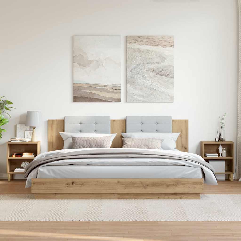 Nachttische 2 Stk. Artisan-Eiche 40x30x50 cm Holzwerkstoff