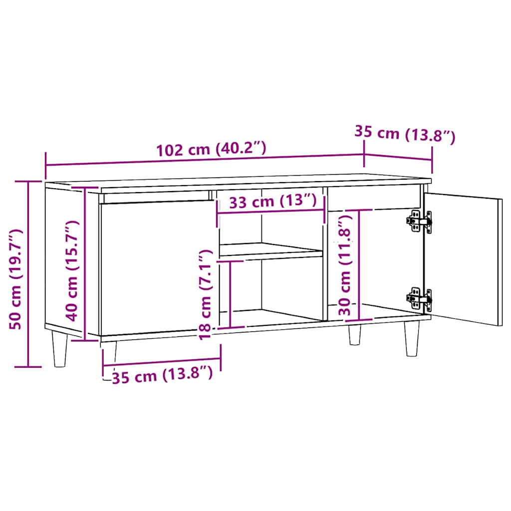 TV-Schrank Artisan-Eiche 102x35x50 cm Holzwerkstoff