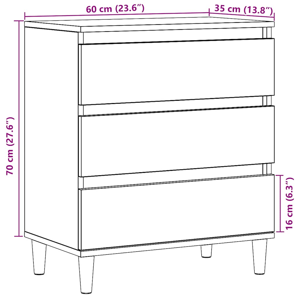 Sideboard Artisan-Eiche 60x35x70 cm Holzwerkstoff