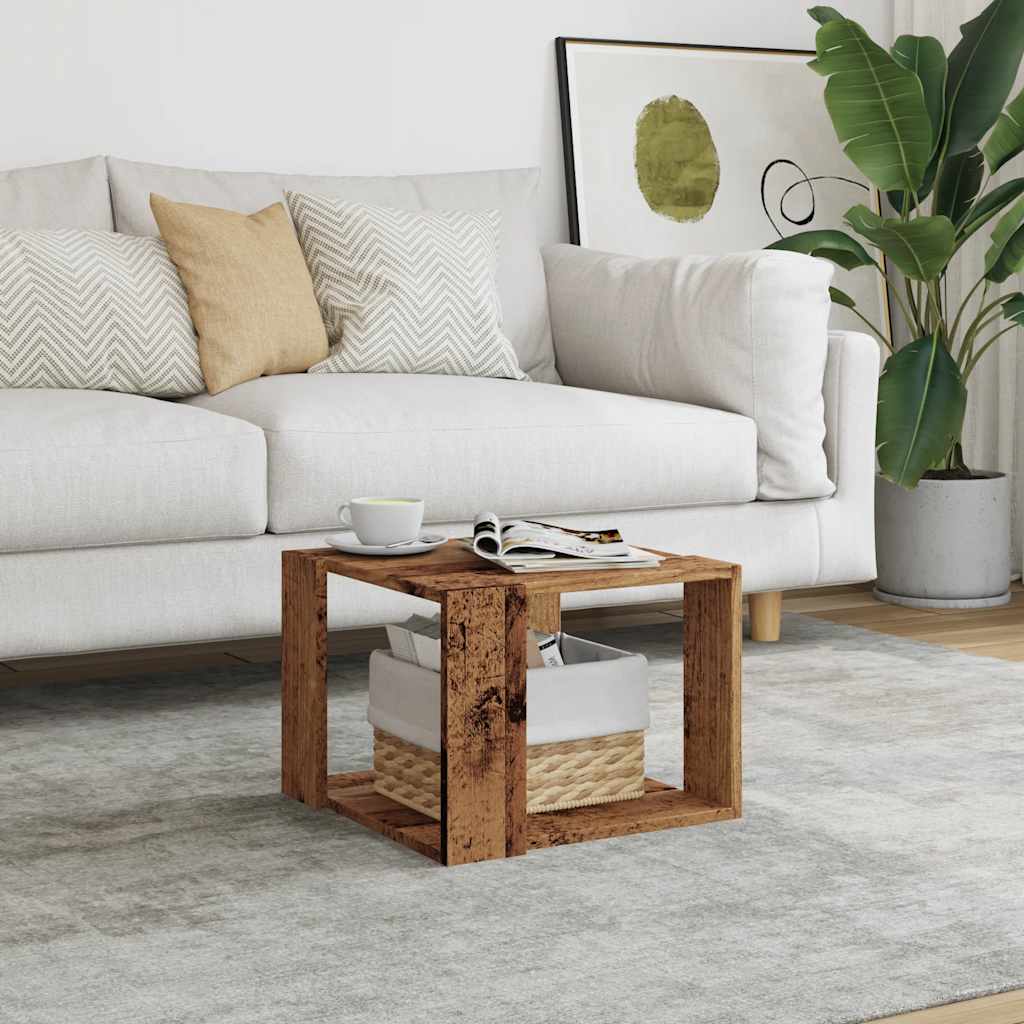 Couchtisch Altholz-Optik 40x40x30 cm Holzwerkstoff