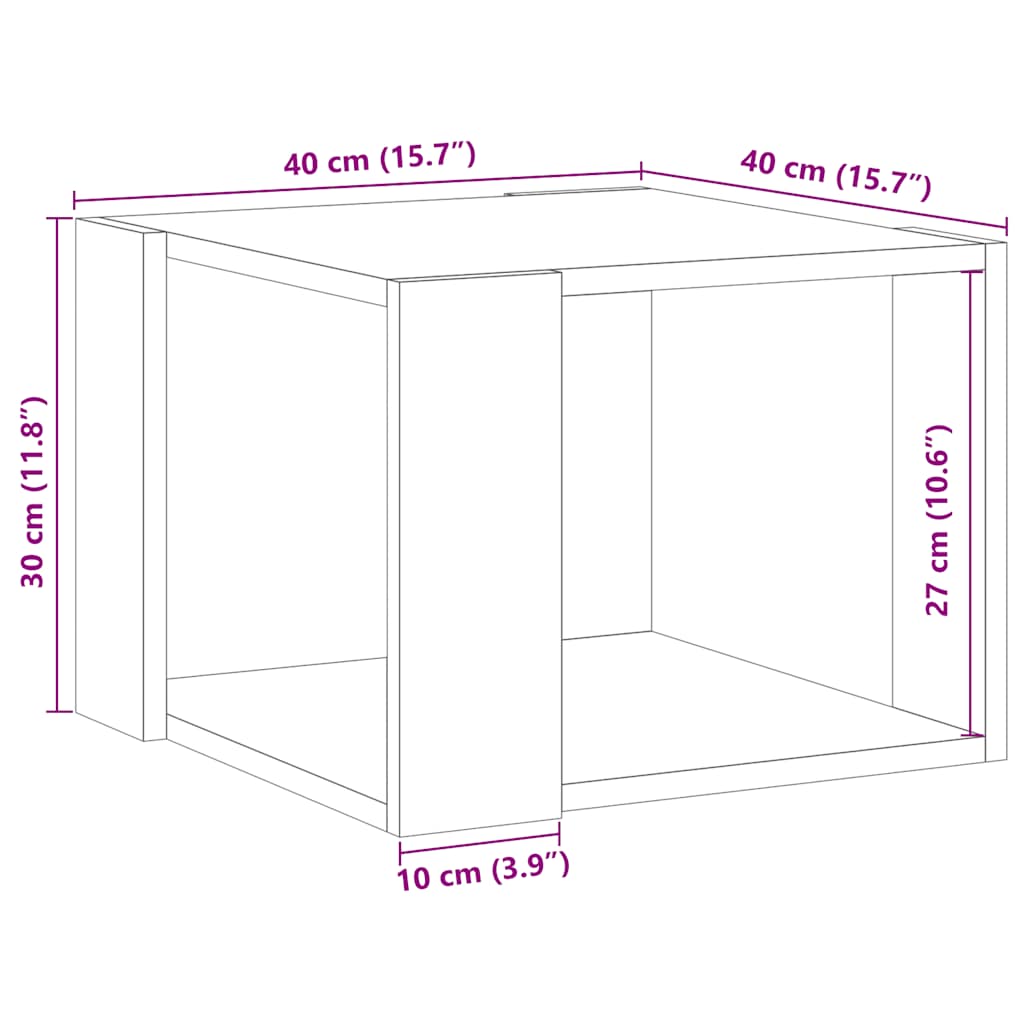 Couchtisch Altholz-Optik 40x40x30 cm Holzwerkstoff