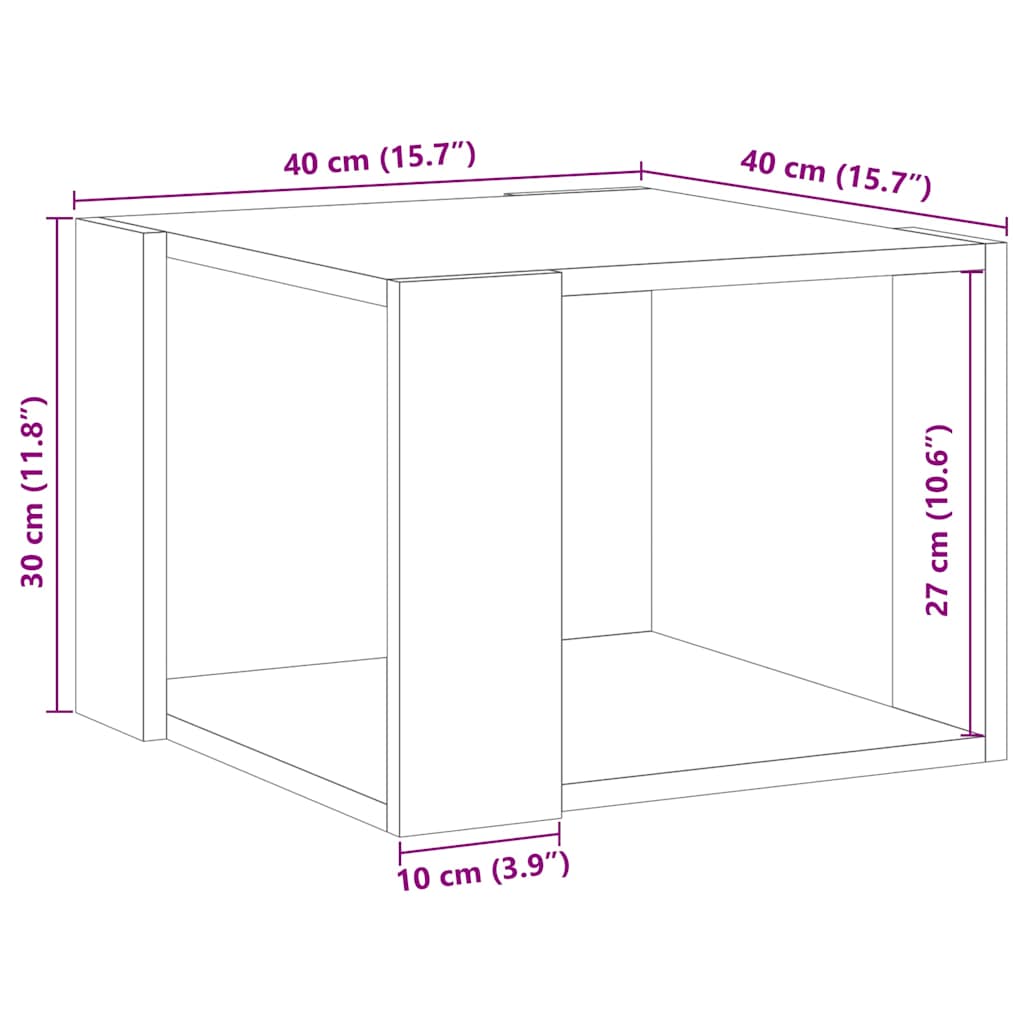 Couchtisch Artisan-Eiche 40x40x30 cm Holzwerkstoff