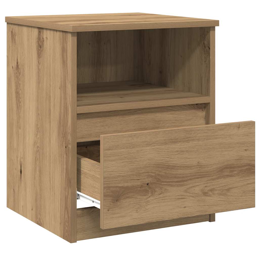 Nachttische 2 Stk. Artisan-Eiche 40x40x50 cm Holzwerkstoff