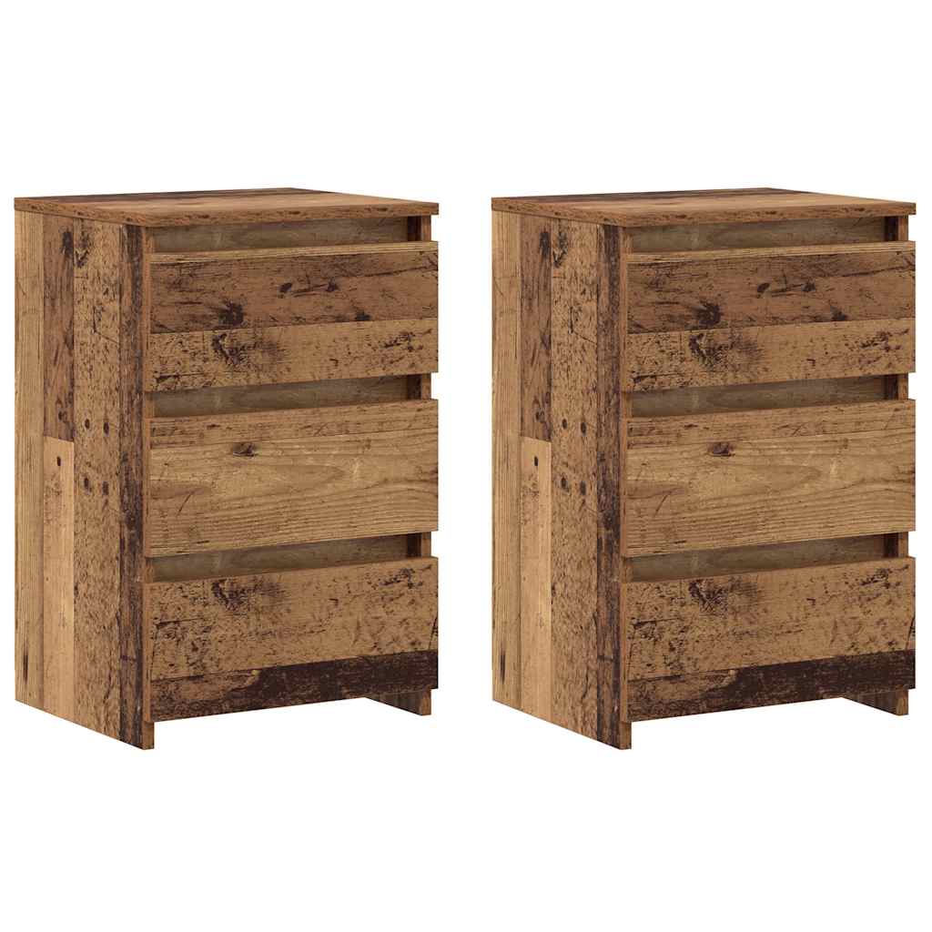 Nachttische 2 Stk. Altholz-Optik 40x35x62,5 cm Holzwerkstoff