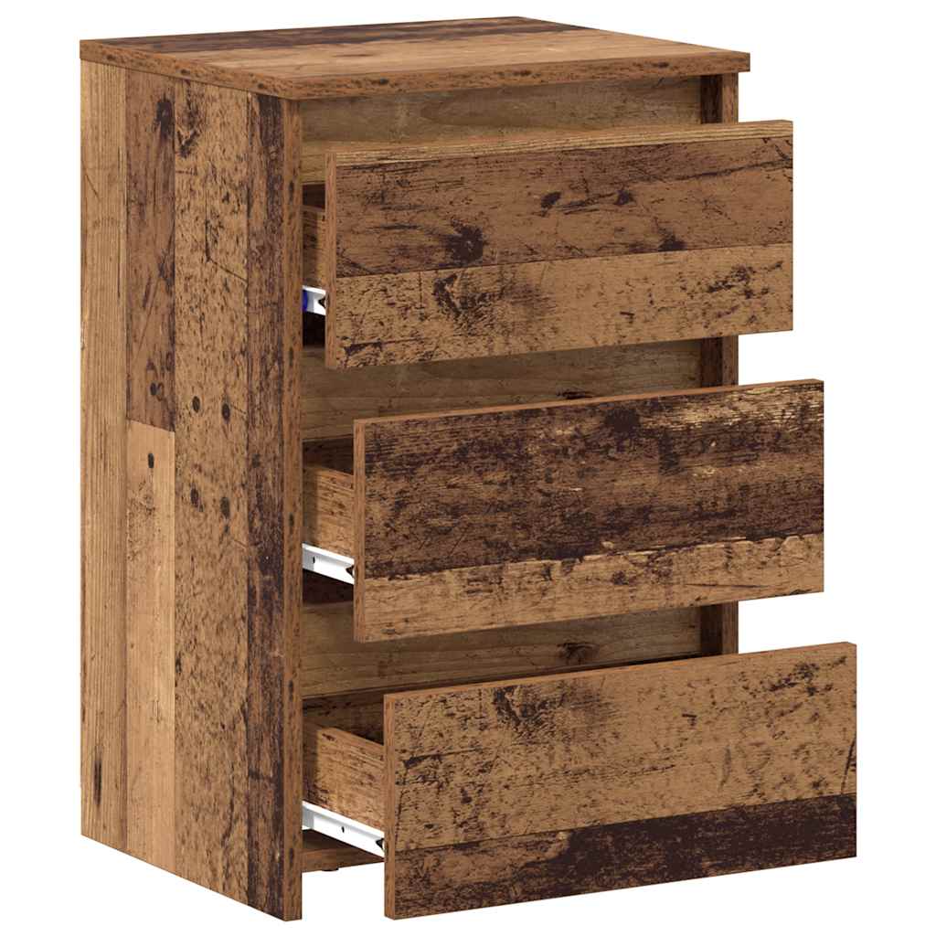 Nachttische 2 Stk. Altholz-Optik 40x35x62,5 cm Holzwerkstoff
