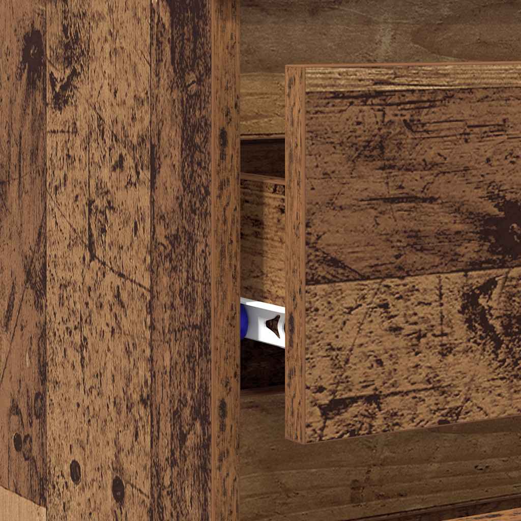 Nachttische 2 Stk. Altholz-Optik 40x35x62,5 cm Holzwerkstoff