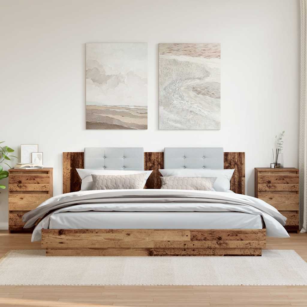 Nachttische 2 Stk. Altholz-Optik 40x35x62,5 cm Holzwerkstoff