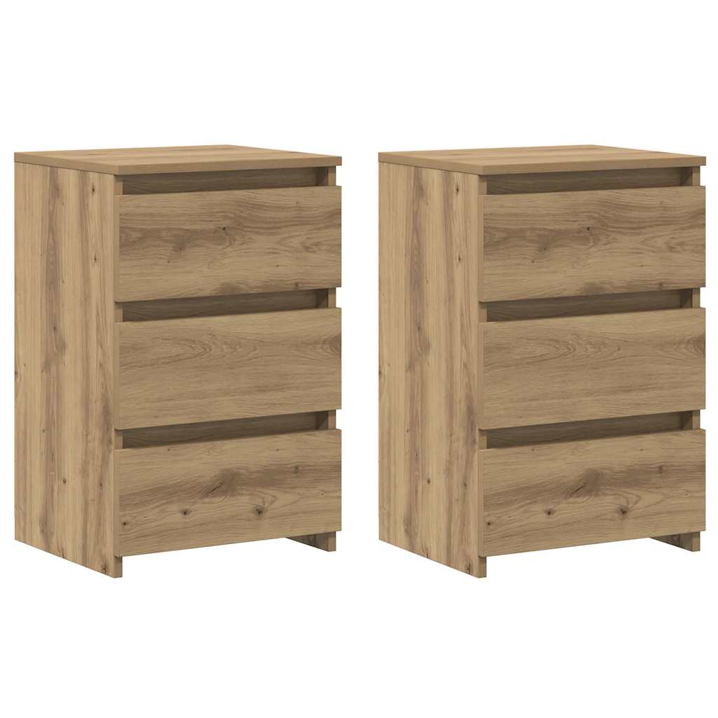 Nachttische 2 Stk. Artisan-Eiche 40x35x62,5 cm Holzwerkstoff