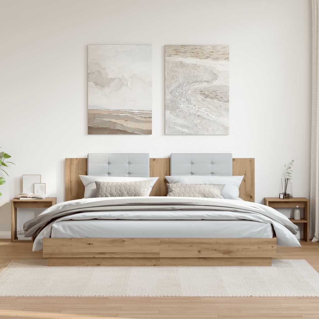 Nachttische 2 Stk. Artisan-Eiche 40x30x40 cm Holzwerkstoff