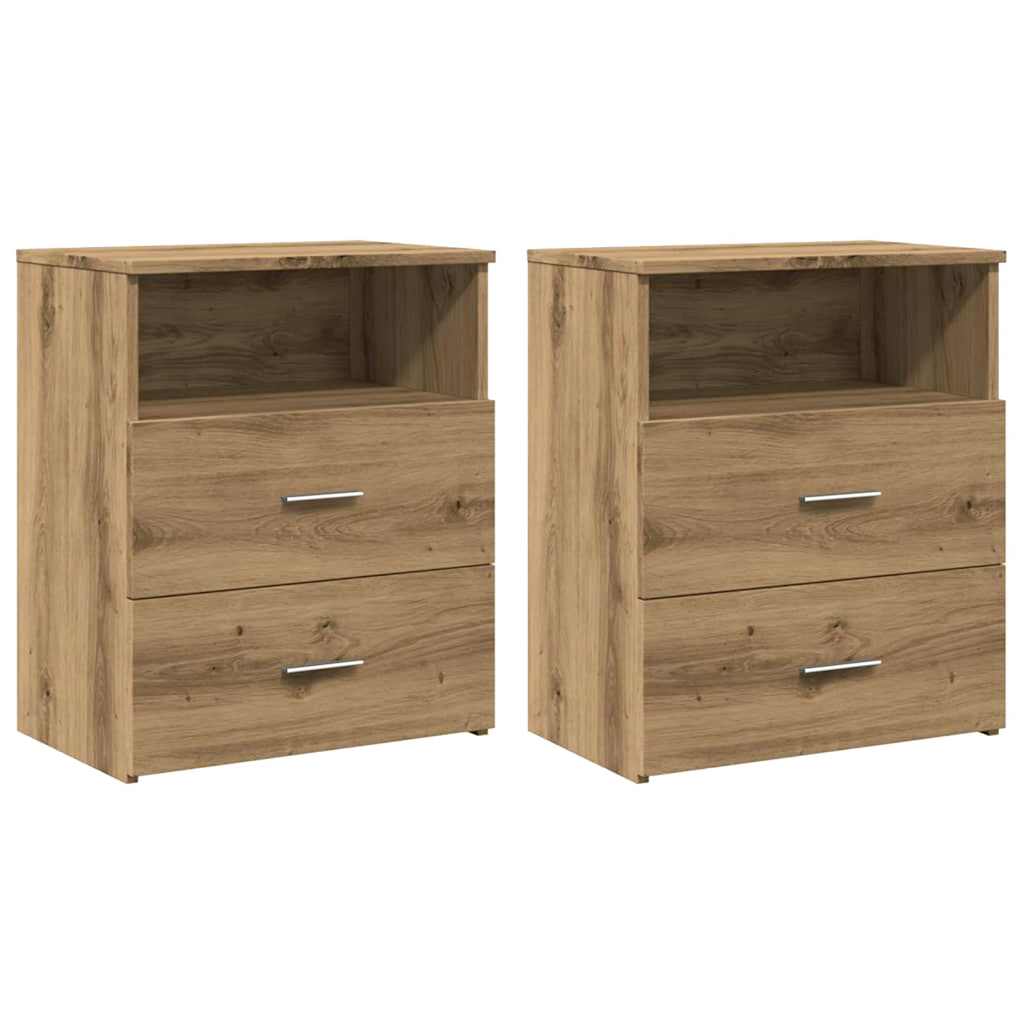 Nachttische 2 Stk. Artisan-Eiche 50x32x60 cm Holzwerkstoff