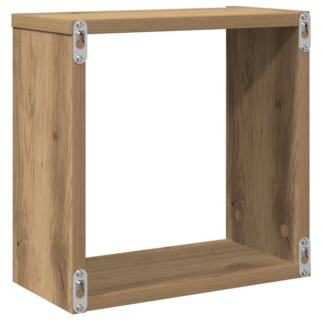Würfel-Wandregale 2 Stk. Artisan-Eiche 30x15x30 Holzwerkstoff
