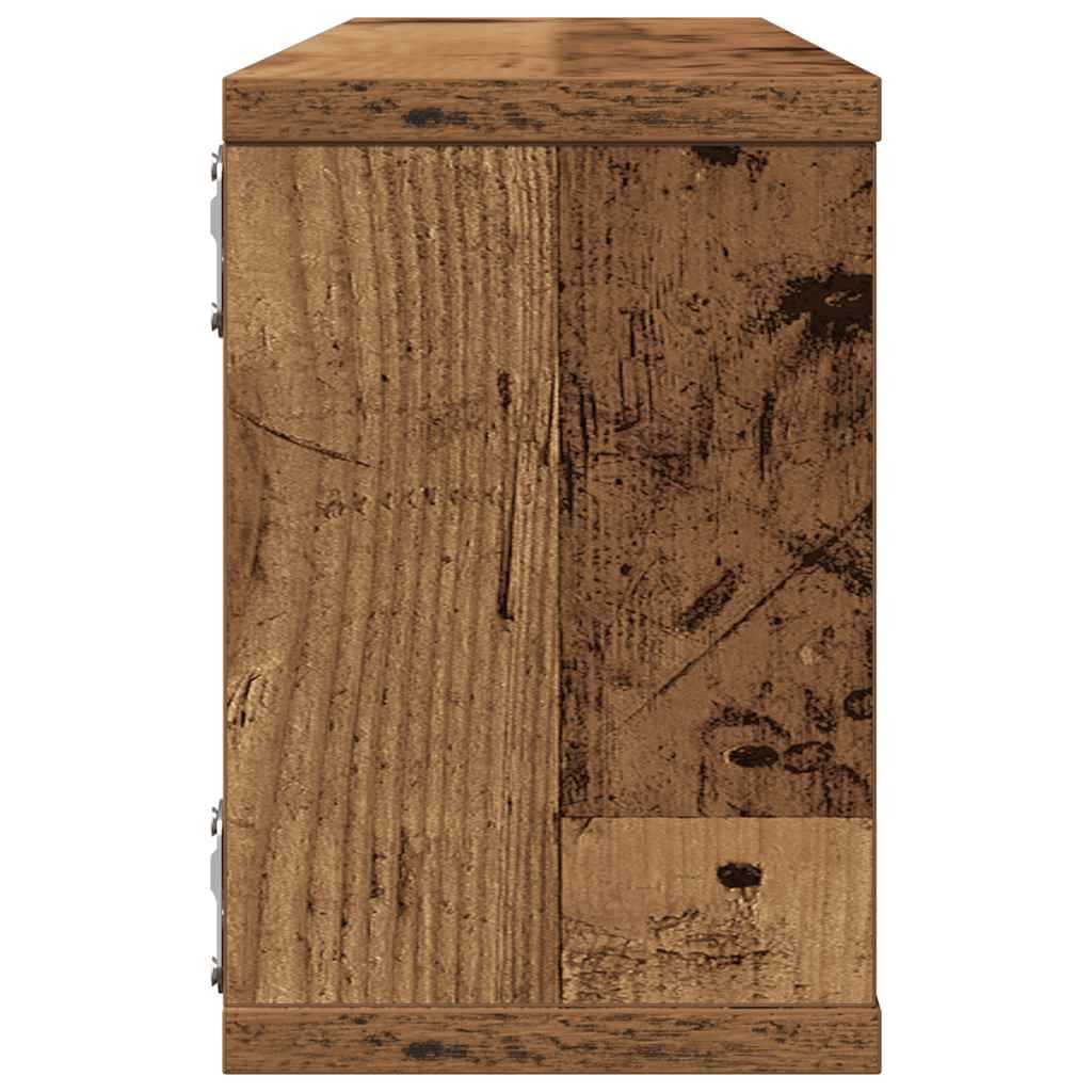 Würfel-Wandregale 4 Stk. Altholz-Optik 60x15x23 Holzwerkstoff