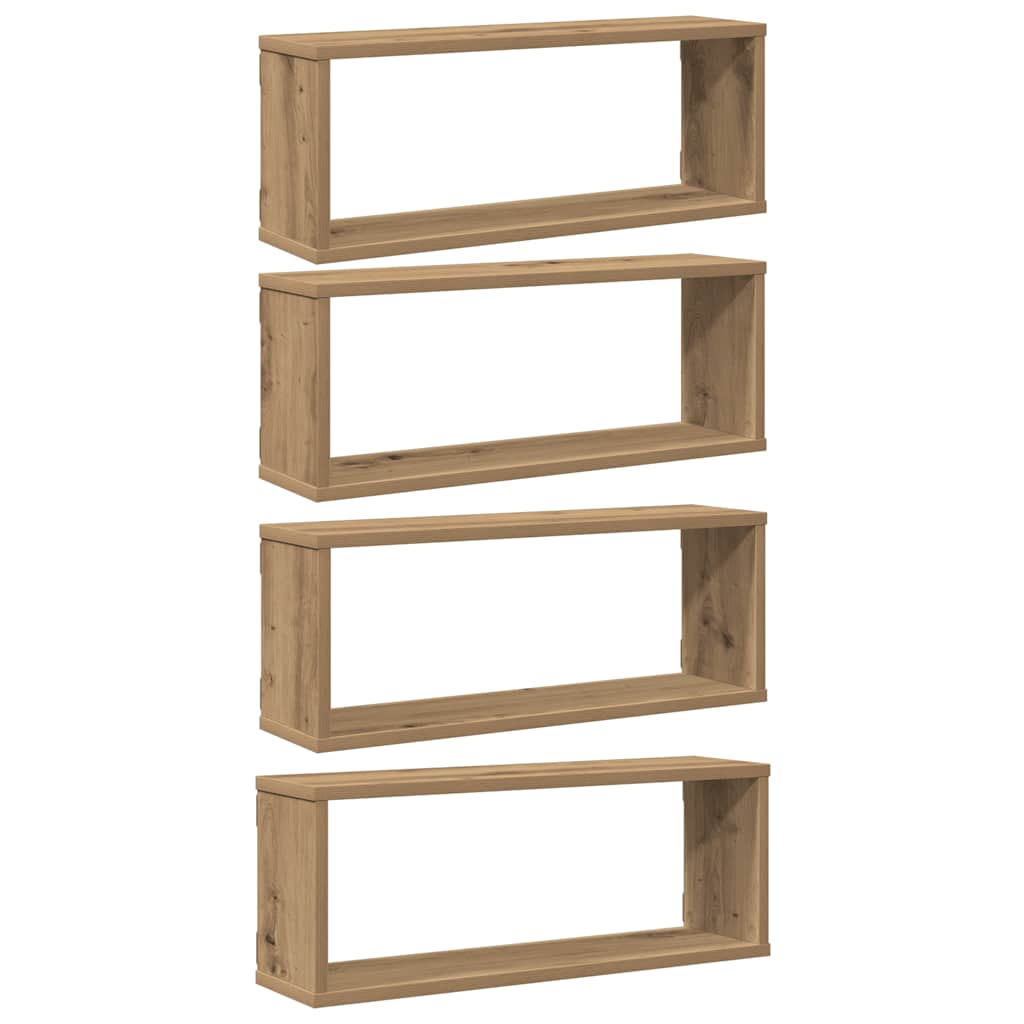 Wandregale 4 Stk. Artisan-Eiche 60x15x23 cm Holzwerkstoff