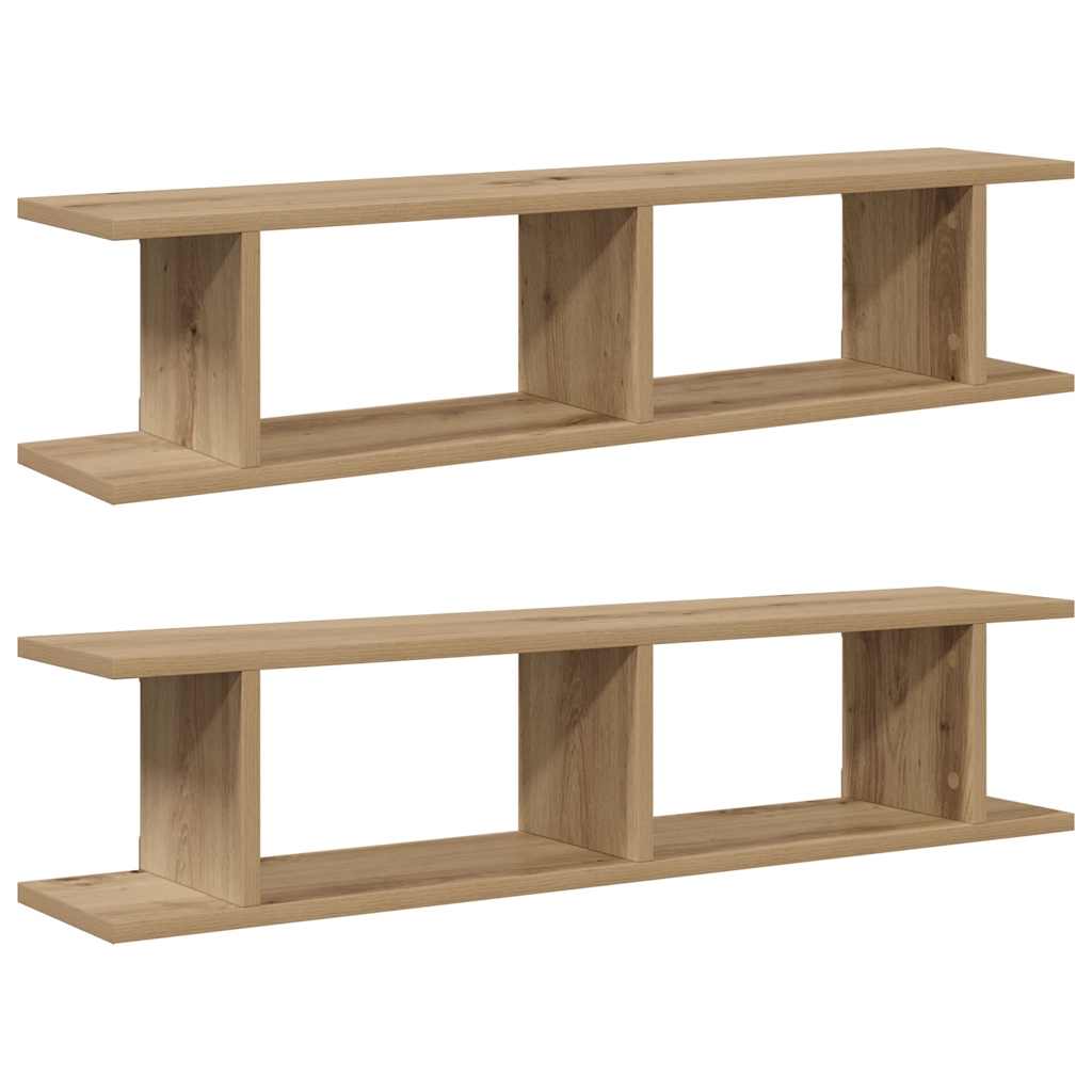Wandregale 2 Stk. Artisan-Eiche 90x18x20 cm Holzwerkstoff