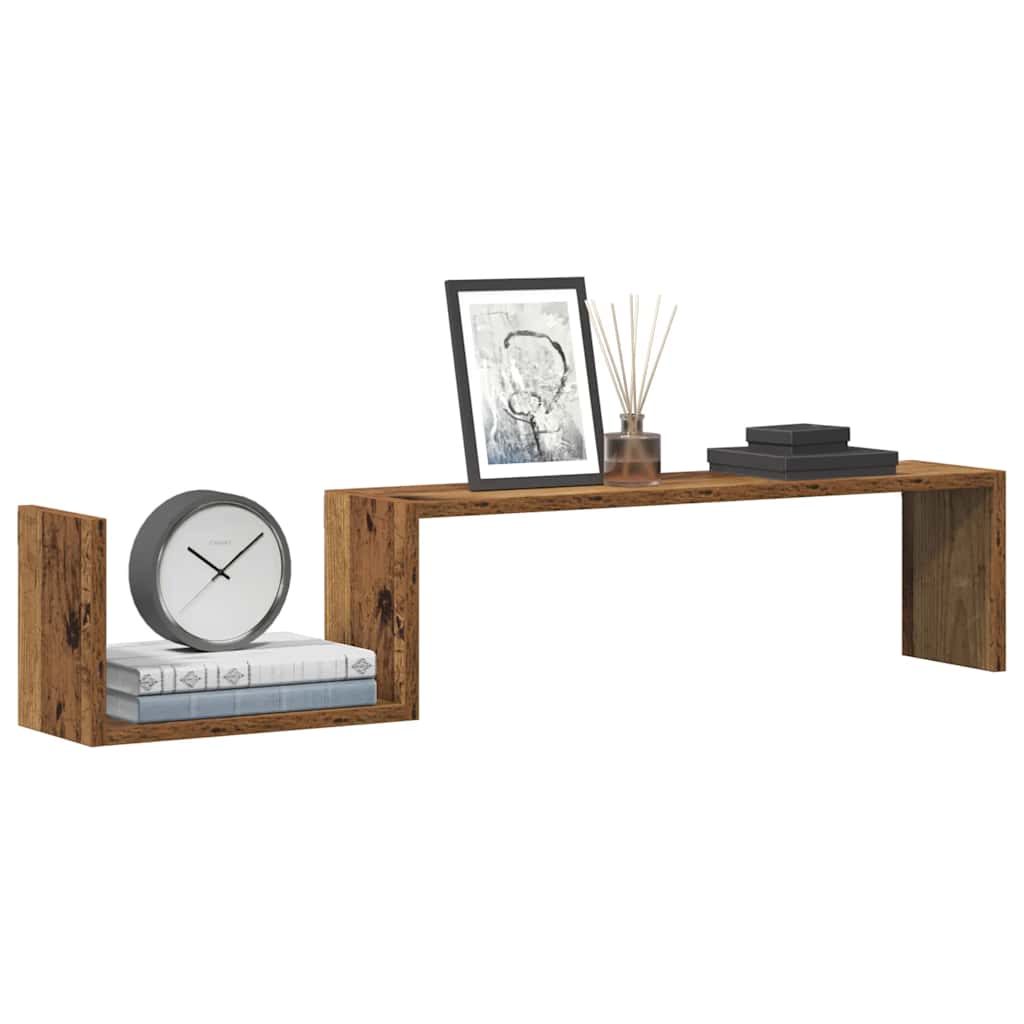 Wandregale 2 Stk. Altholz-Optik 100x15x20 cm Holzwerkstoff