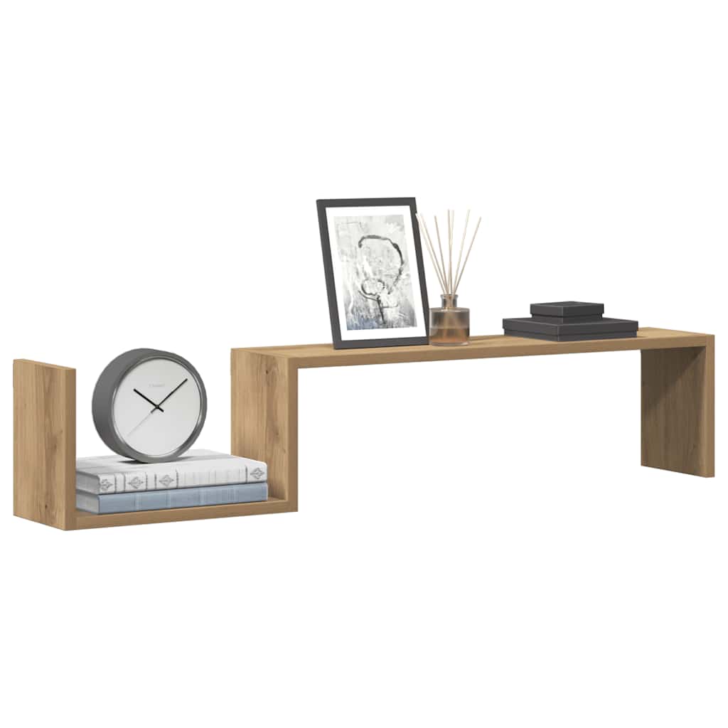 Wandregale 2 Stk. Artisan-Eiche 100x15x20 cm Holzwerkstoff
