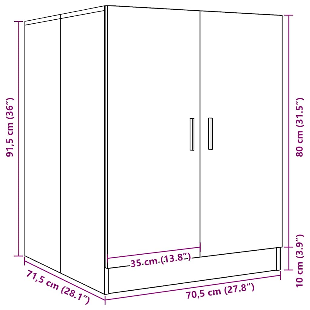 Waschmaschinenschrank Artisan-Eiche 70,5x71,5x91,5 cm