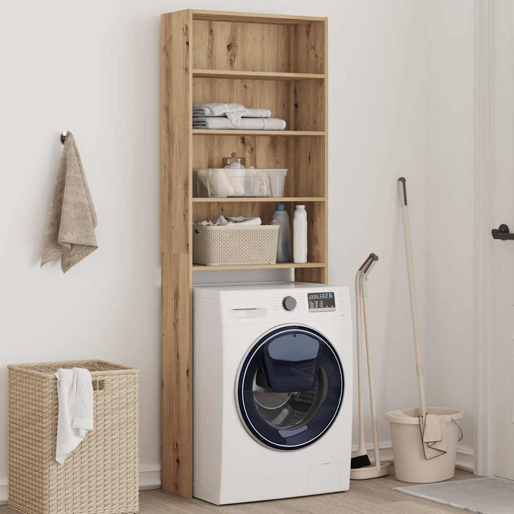 Waschmaschinenregal Artisan-Eiche 64x24x190 cm