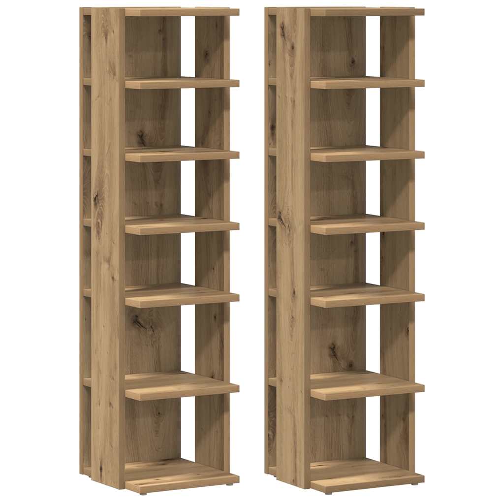 Schuhschränke 2 Stk. Artisan-Eiche 28x27x102 cm Holzwerkstoff