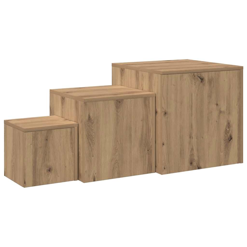 Beistelltische 3 Stk. Artisan-Eiche Holzwerkstoff