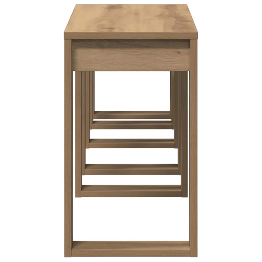 Satztische 3 Stk. Artisan-Eiche Holzwerkstoff