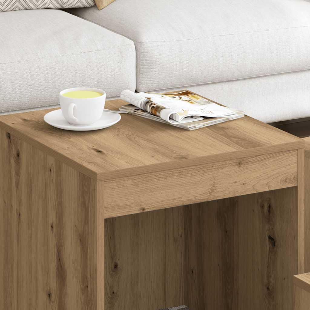 Satztische 3 Stk. Artisan-Eiche Holzwerkstoff