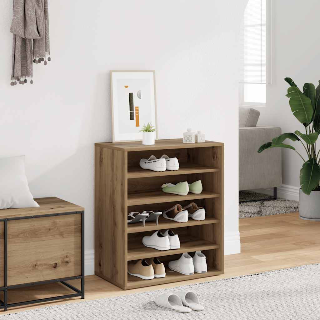 Schuhregal Artisan-Eiche 60x35x70 cm Holzwerkstoff