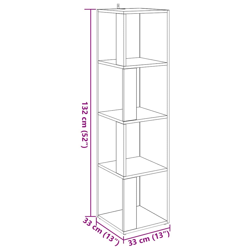 Eckregal Altholz-Optik 33x33x132 cm Holzwerkstoff