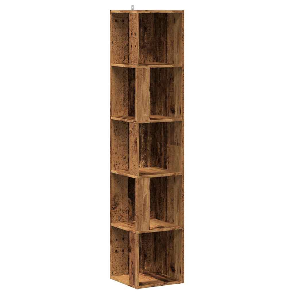 Eckregal Altholz-Optik 33x33x165 cm Holzwerkstoff