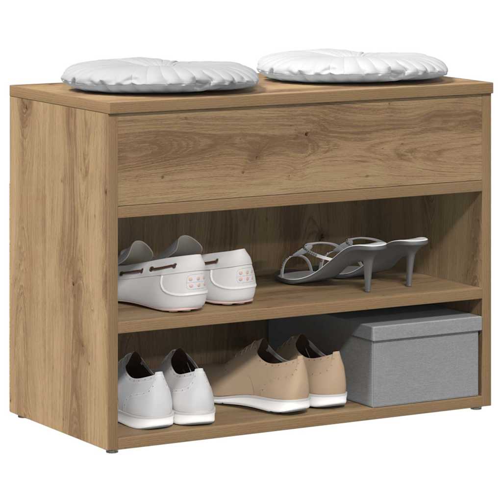 Schuhbank Artisan-Eiche 60x30x45 cm Holzwerkstoff