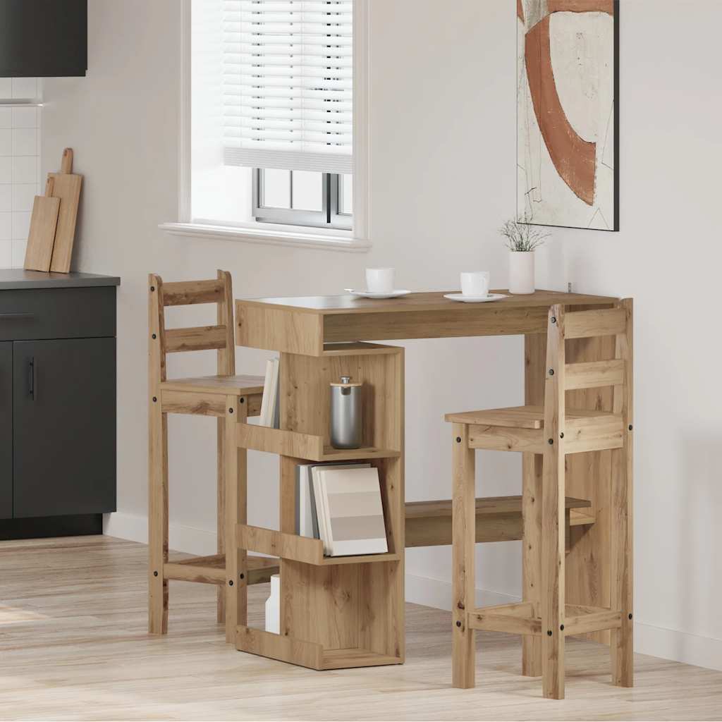 Bartisch mit Regal Artisan-Eiche 100x48x101,5 cm
