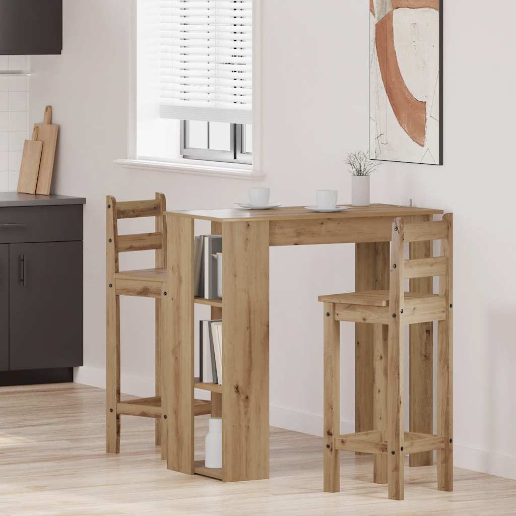 Bartisch mit Regal Artisan-Eiche 102x50x103,5 cm Holzwerkstoff